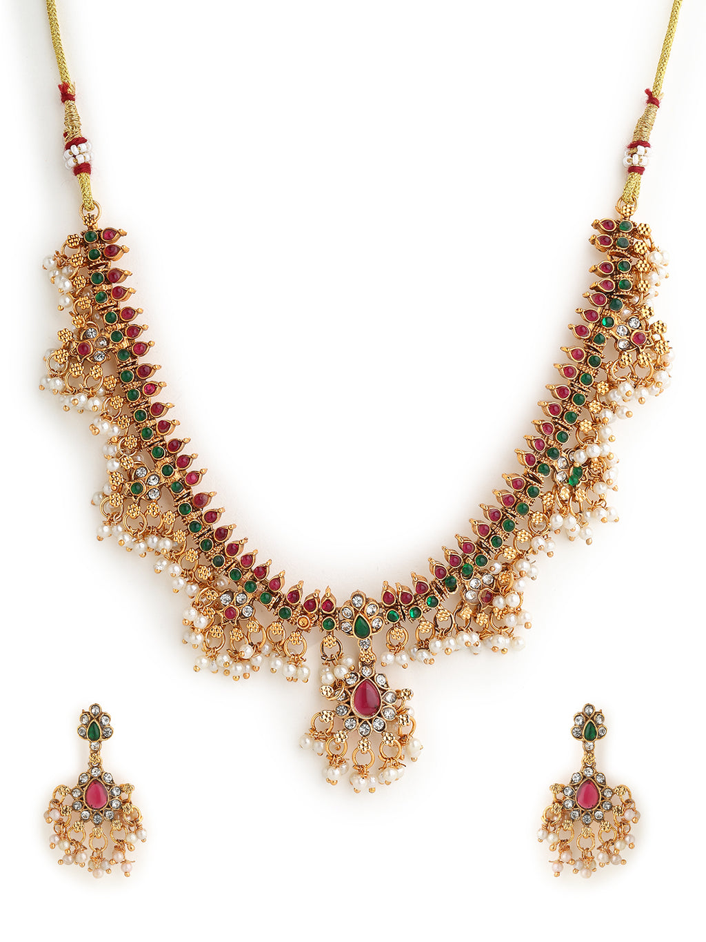 Runjhun elegant gold plated necklace set