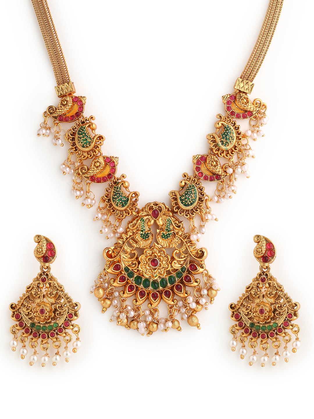 Runjhun royal temple design necklace set
