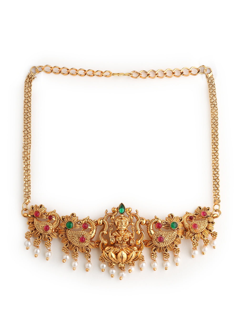 Runjhun laxmi temple design necklace set