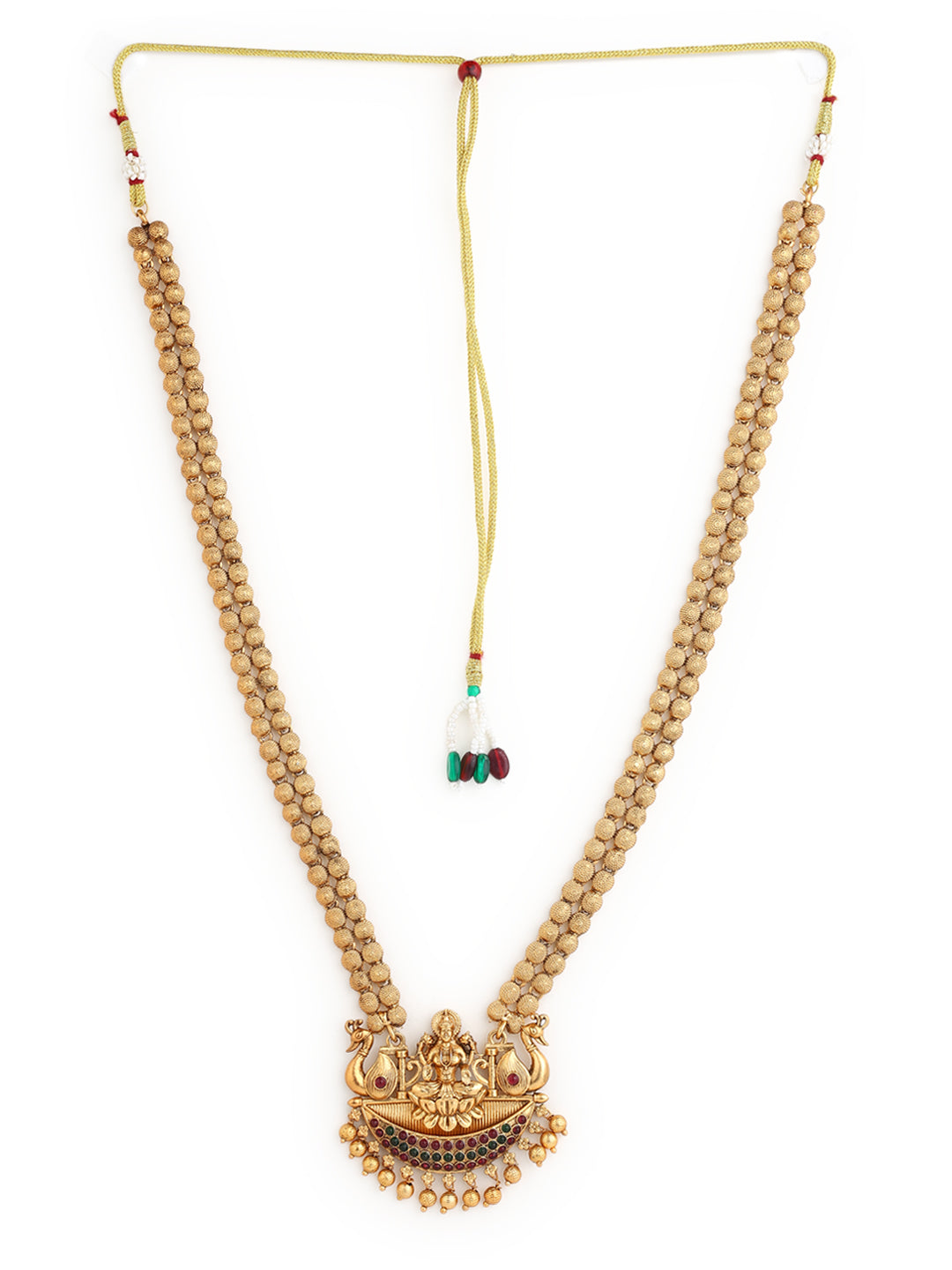 Runjhun long laxmi temple necklace set