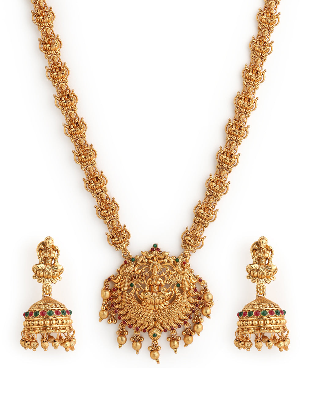 Runjhun temple design laxmi necklace set