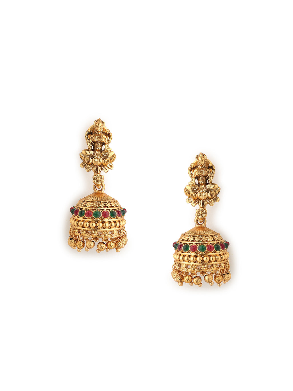 Runjhun laxmi gold plated copper necklace set