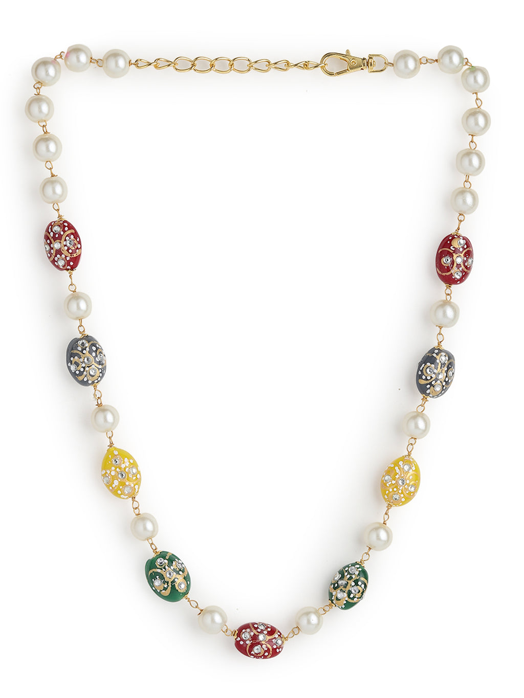 Runjhun beautiful multicolor tanjore art necklace