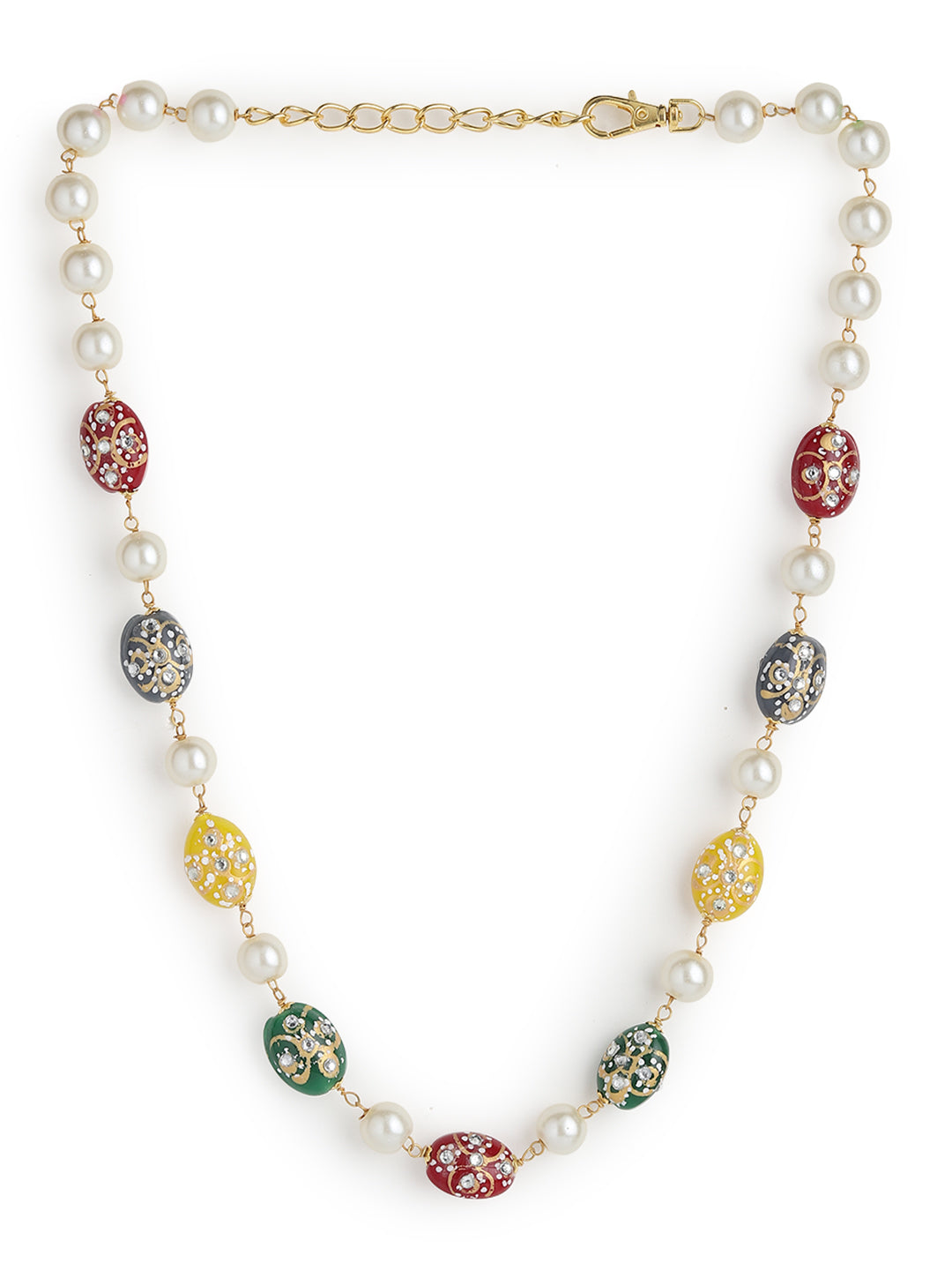 Runjhun beautiful multicolor tanjore art necklace