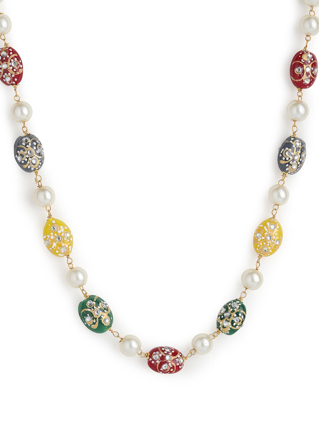 Runjhun beautiful multicolor tanjore art necklace