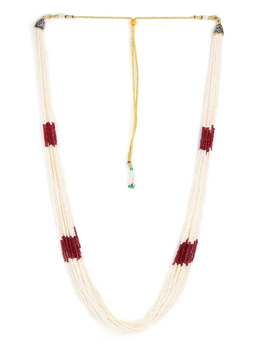 Runjhun multilayer pearl mala necklace