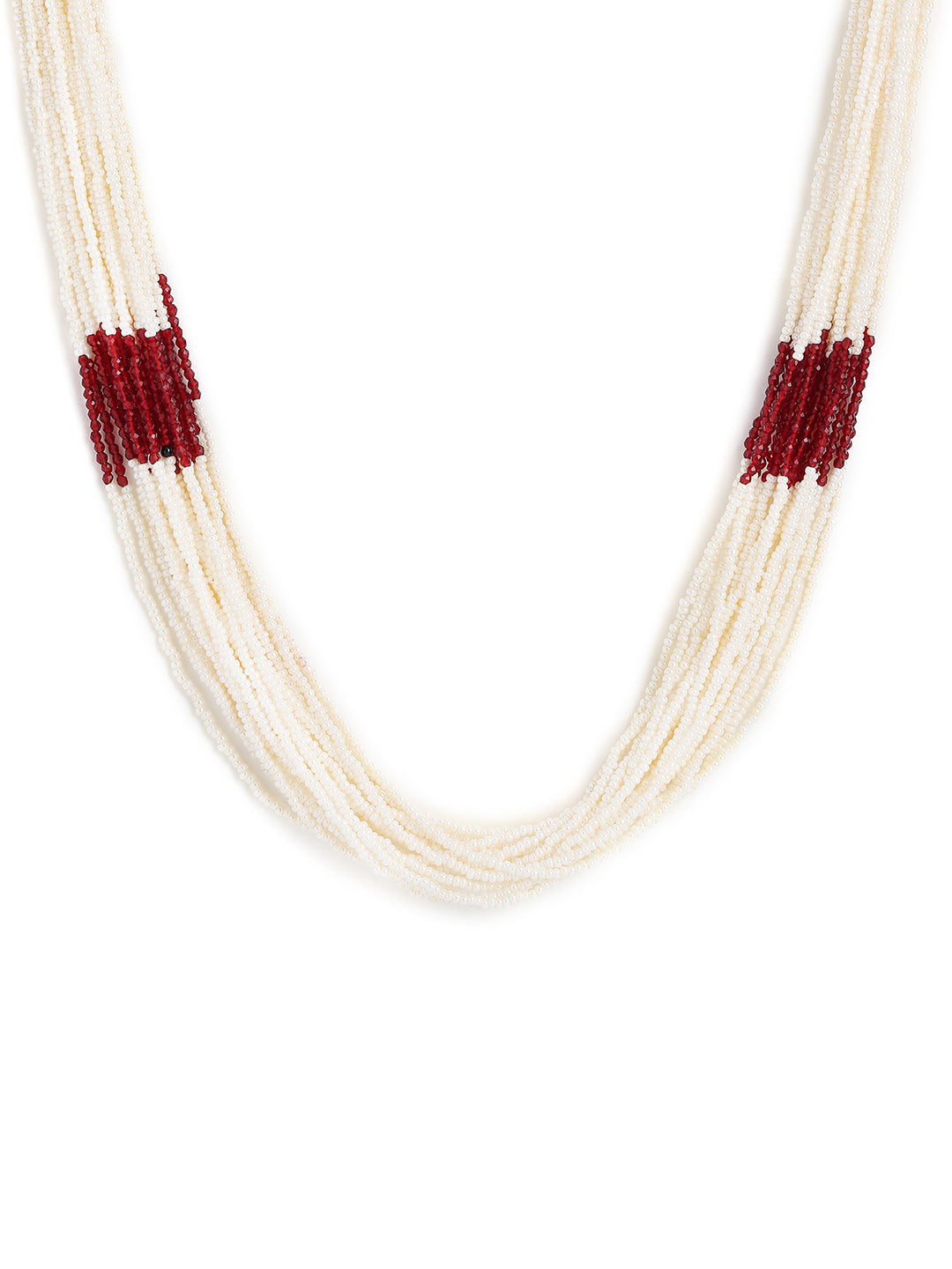 Runjhun multilayer pearl mala necklace