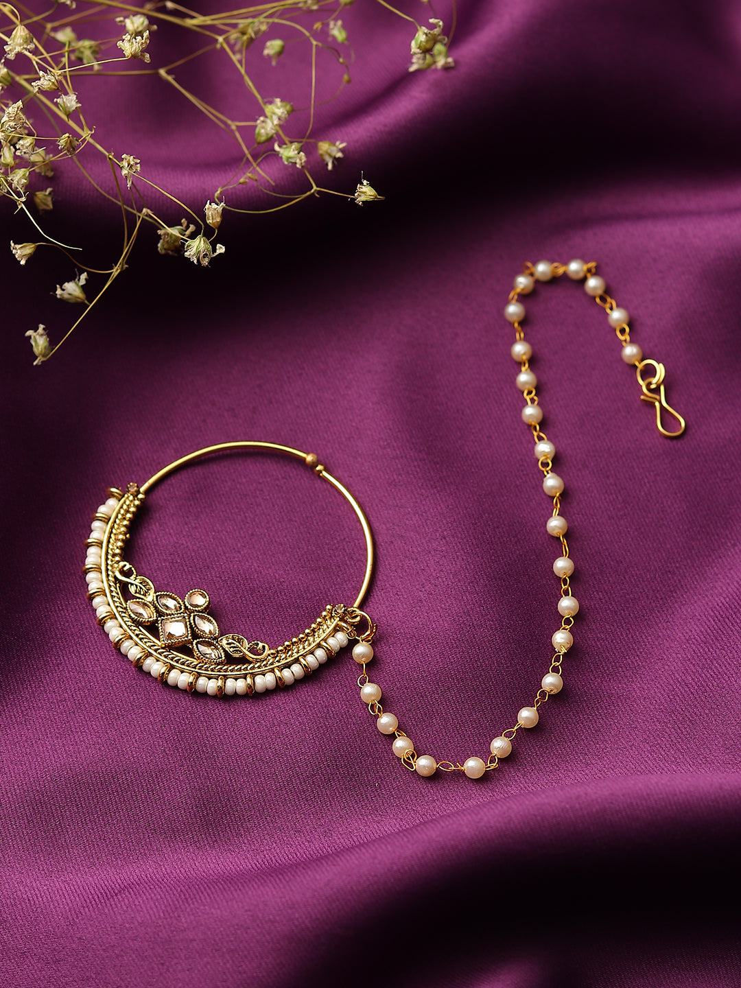 Runjhun bridal big gold nose ring