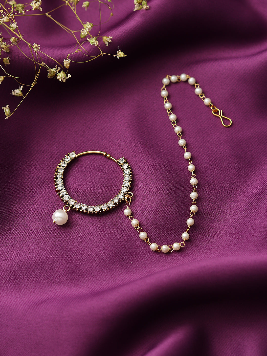 Runjhun elegant stone nose ring