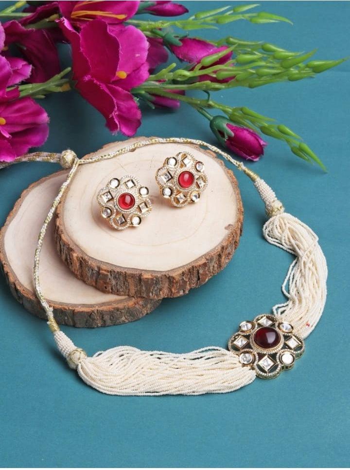 Kundan royal gold plated necklace set