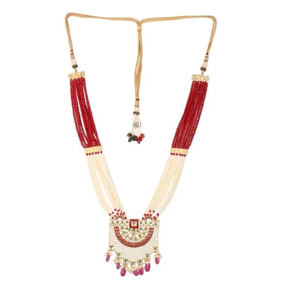 Runjhun kundan and pearls necklace set