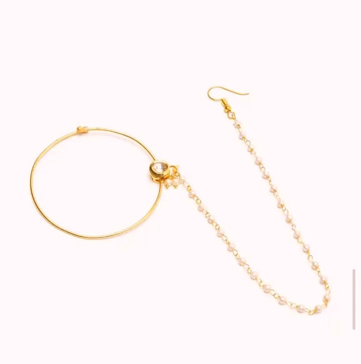 Runjhun bridal kundan nose ring
