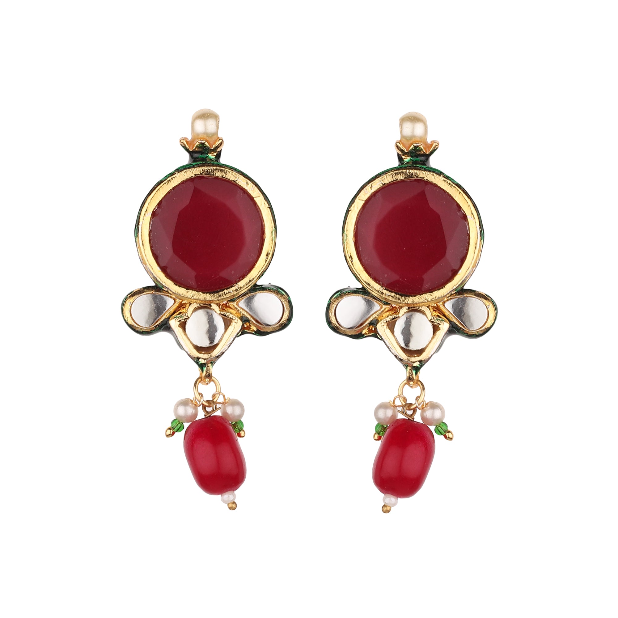 Runjhun jadau jaipuri kundan necklace set