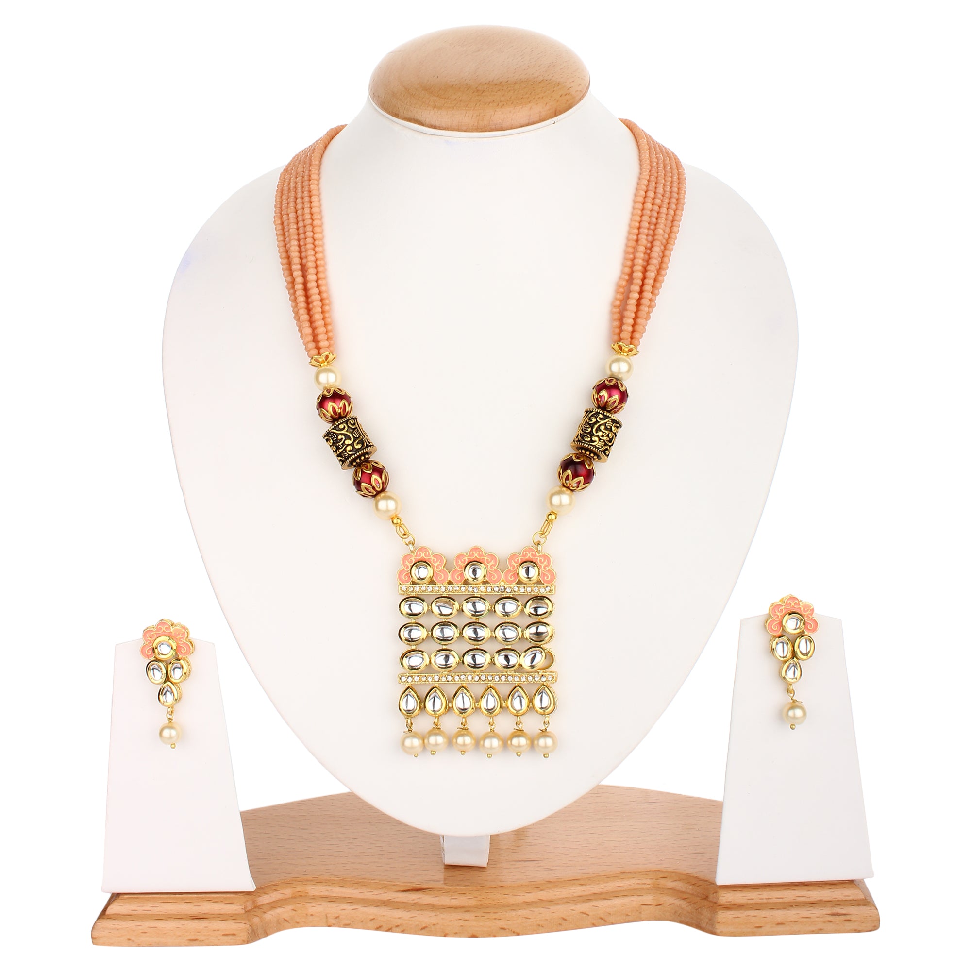 Runjhun jaipuri kundan necklace set