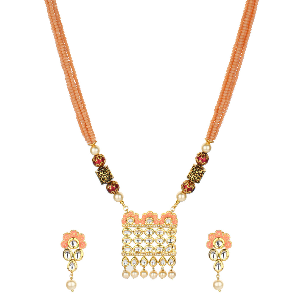 Runjhun jaipuri kundan necklace set