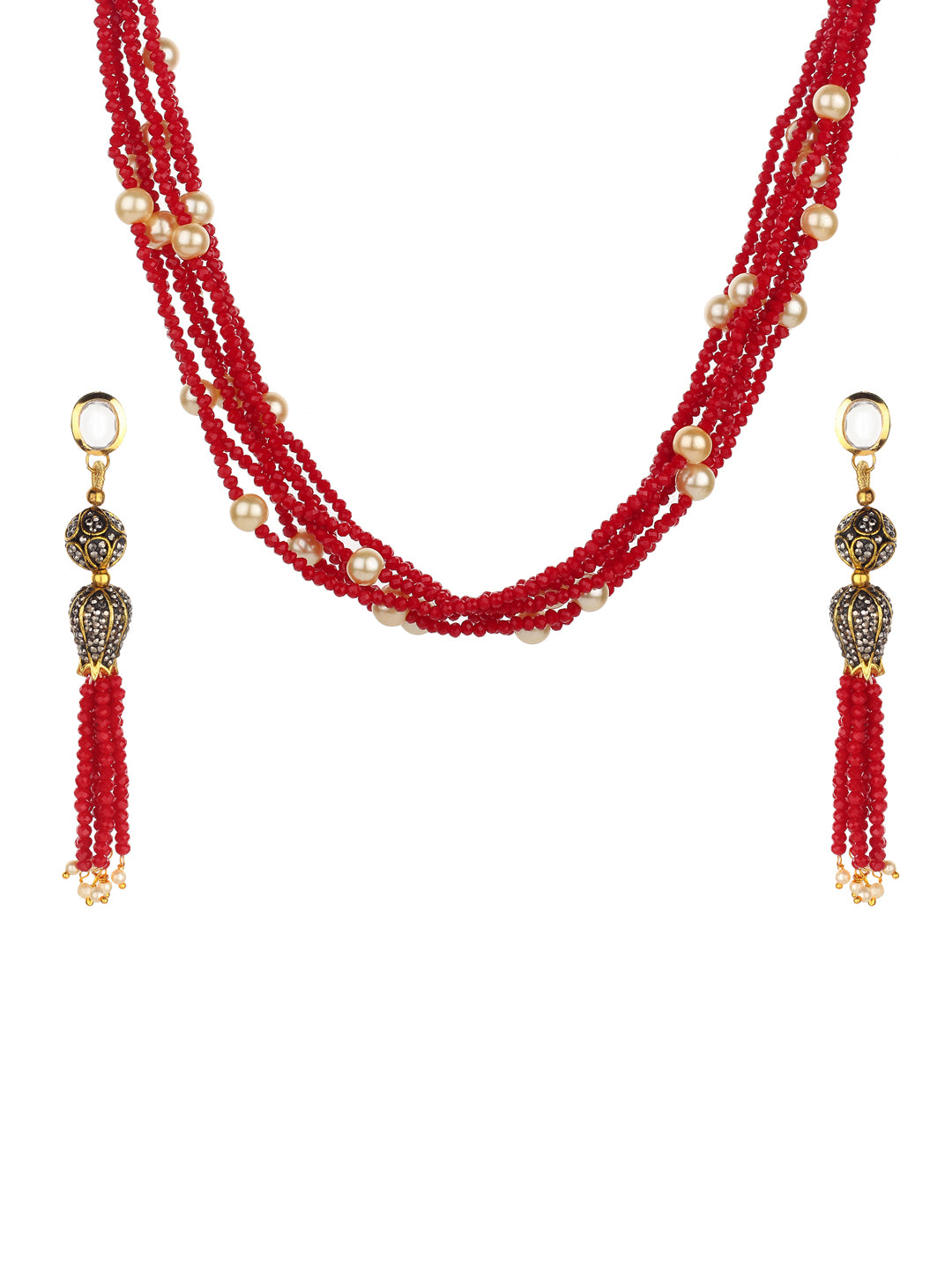 Runjhun jaipuri beads necklace set