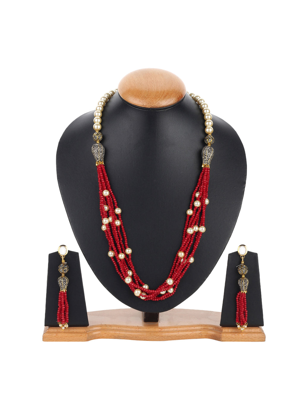 Runjhun jaipuri beads necklace set