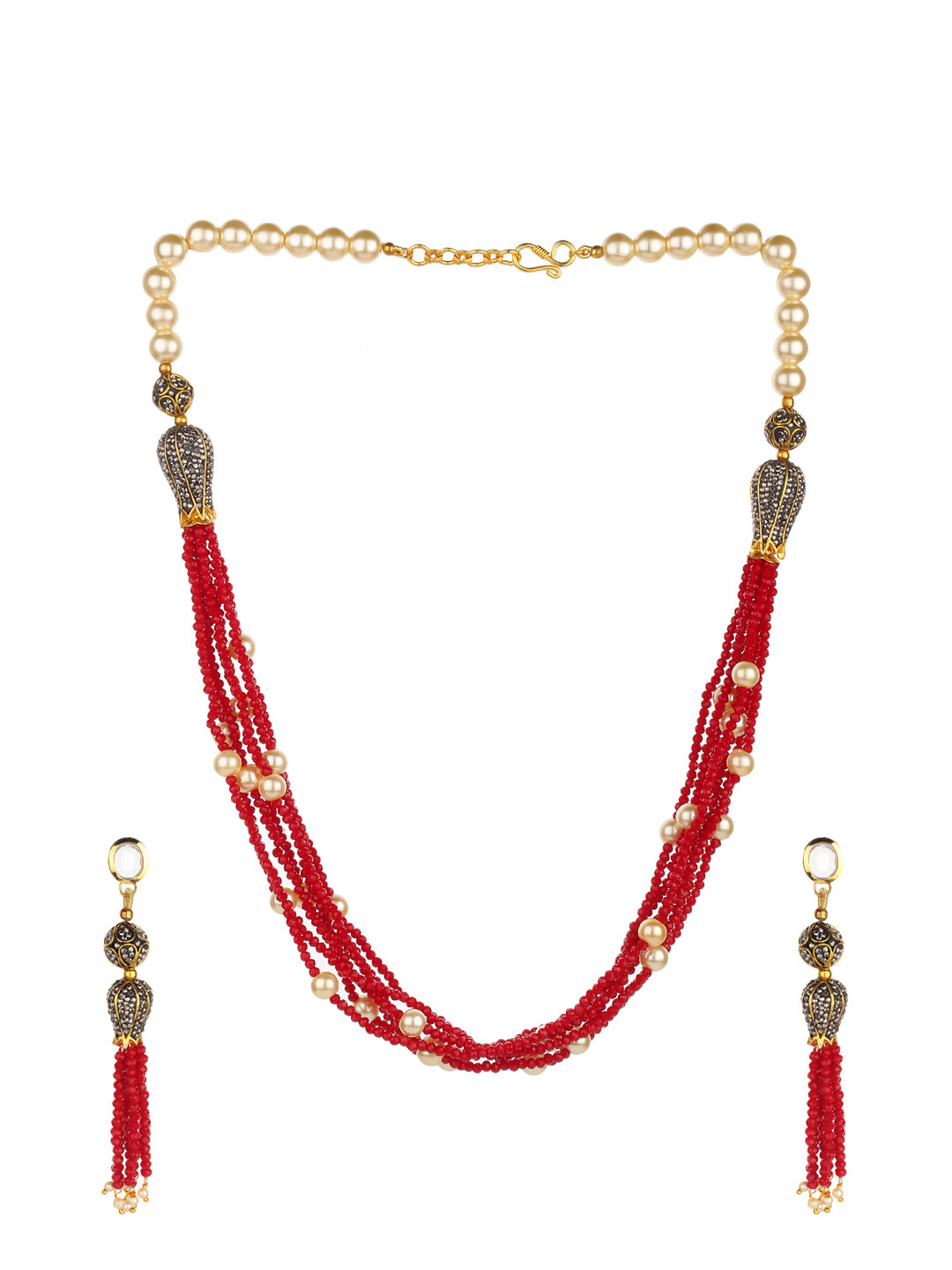 Runjhun jaipuri beads necklace set