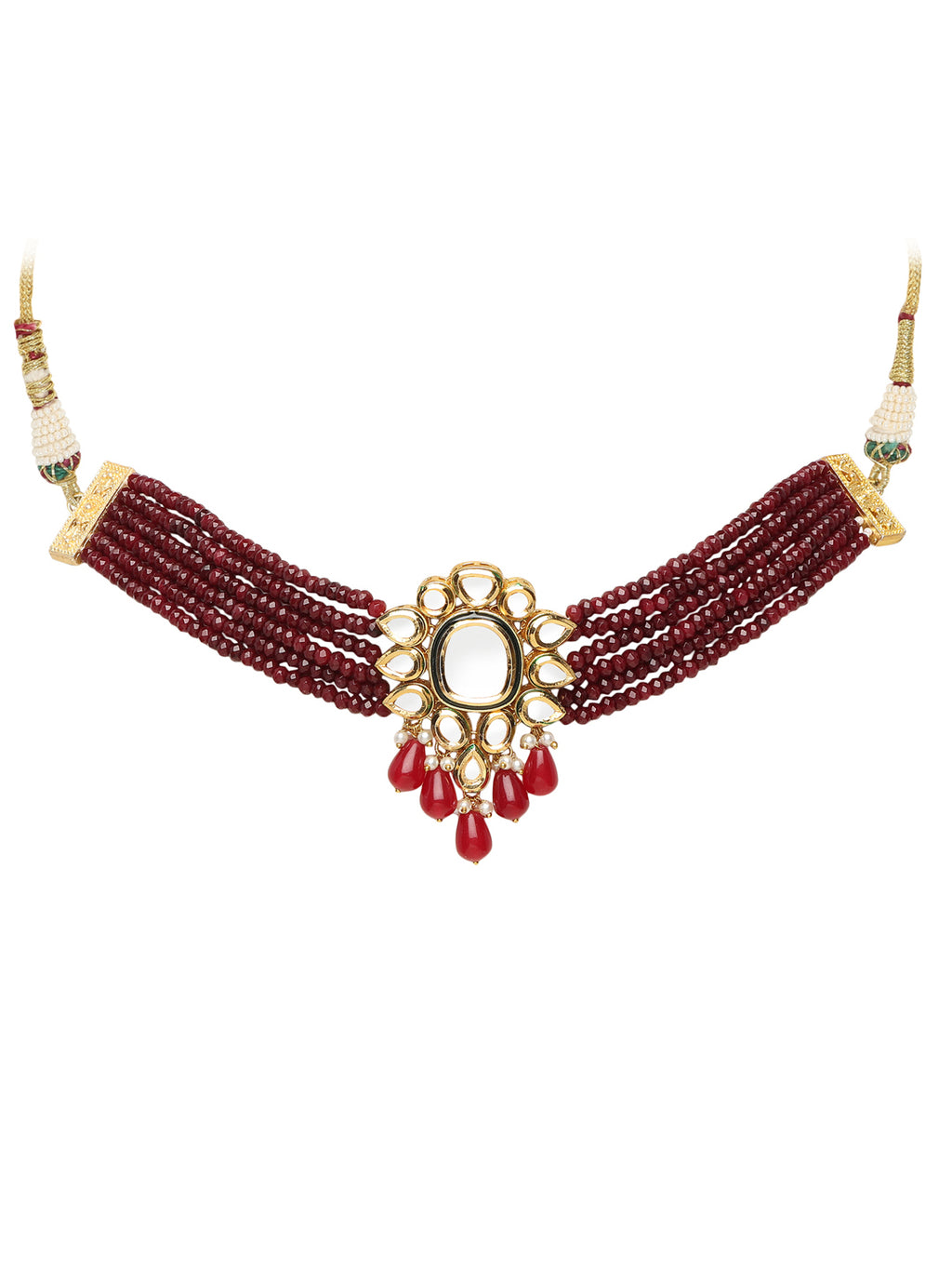 Runjhun kundan and onex beads choker set