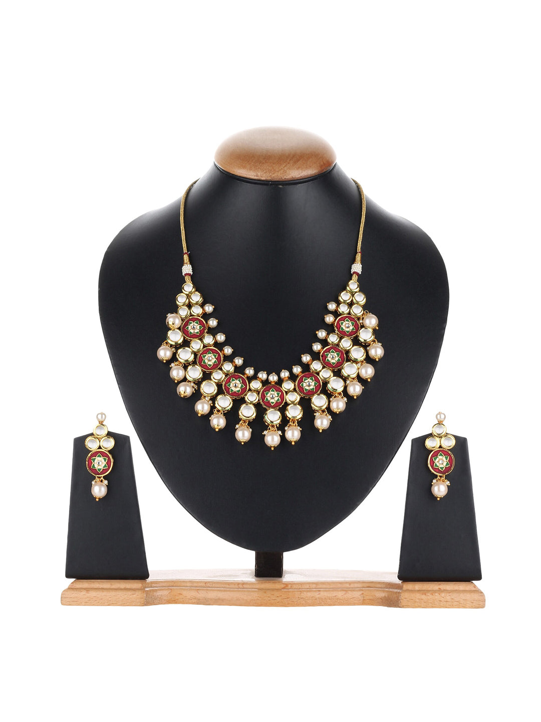 Runjhun meenakari kundan necklace set