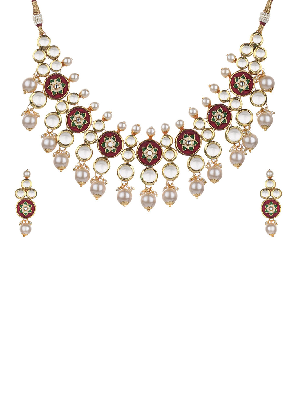 Runjhun meenakari kundan necklace set