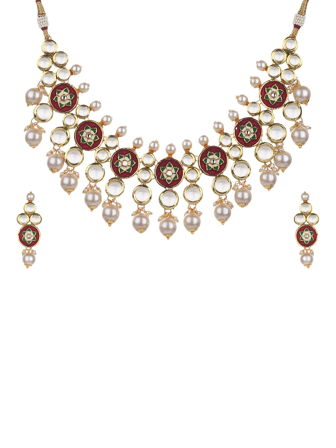 Runjhun meenakari kundan necklace set