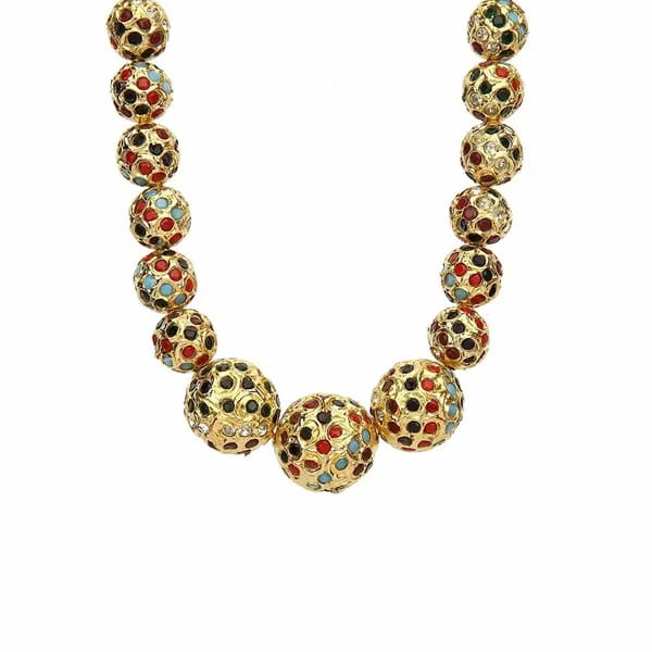 Runjhun multicolor jaipuri mala necklace
